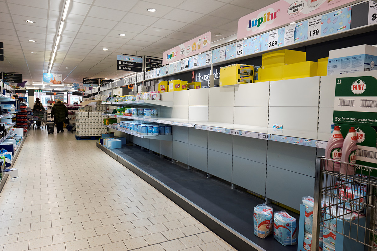 Covid-19 - Empty Shelves from Panic Buying